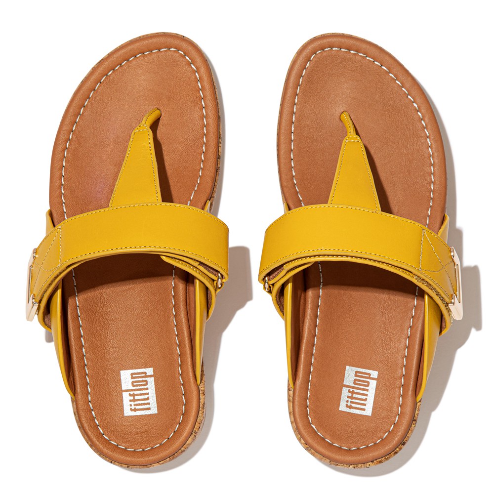 Fitflop Womens Sandals Yellow - Remi Adjustable Toe-post - 65WHRFQUT